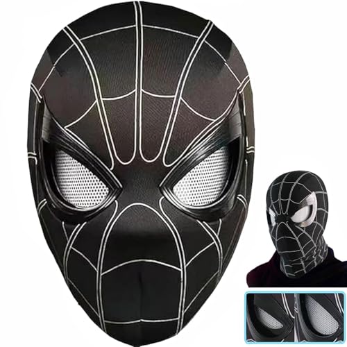 MAQRLT Spider-Helden-Maske mit beweglichen Augen, realistische Spider-Superhelden-Vollmaske, bewegliche Linsen, Cosplay, tragbare Film-Requisiten-Maske, tolles Geschenk für Mann und Kinder von MAQRLT