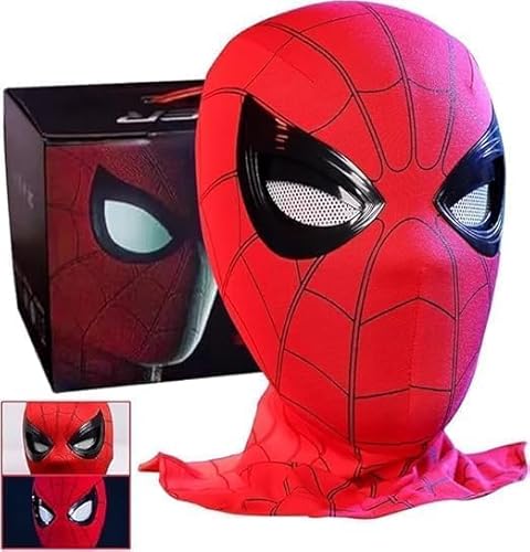 MAQRLT Spider Hero Maske mit beweglichen Augen, Vollgesichts-Kinnkontrolle, realistische Spider-Man-Maske, Kostüm für Cosplay von MAQRLT