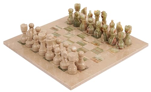 Marble Chess Set 38.1 cm Inches Verona and Green Handmade Chess Sets for Adults - Marble Board Game for Family with Storage Box & 2 Extra Queen, Ideal Travel Chess Set & Home Decor von MARBLE RANGE