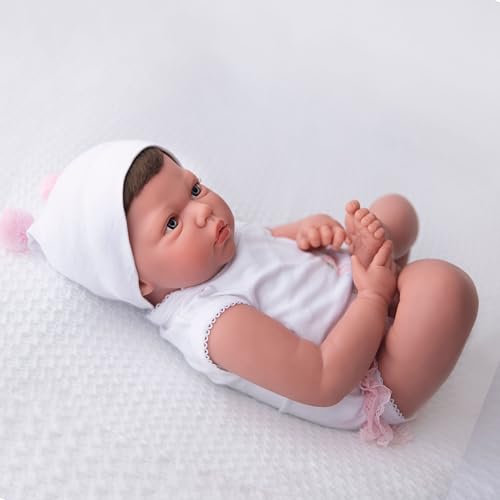 MARÍA JESÚS Reborn Baby Silikon Vinyl Reborn Puppe 2,3 kg und Head Drop Effekt Reborn Baby mädchen dekoriert mit Rötungen Falten und Blaue Augen Lebensechte babypuppen Reborn Babys Reborn Babypuppen von MARÍA JESÚS