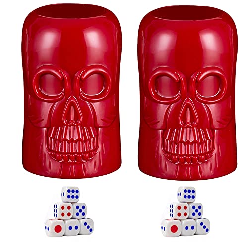 Würfelbecher, Würfelbecher, Würfelbecher, Würfelbecher, Reisegeschenk, Totenkopf, rot, Kunststoff, inkl. 2 Tassen und 12 Würfel Würfelbecher, Würfelbecher, Würfelbecher, Würfelbecher, Reisegeschenk, Totenkopf, rot, Kunststoff, inkl. 2 Tassen und 12 Würfel von MARMODAY