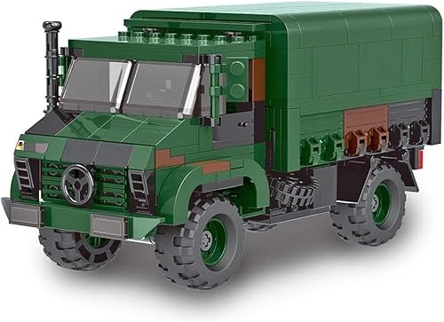 Militär Panzer Transporter Bausteine Bausatz, 411 Klemmbausteine, WW2 LKW 2T GL Militär Panzerträger LKW Modell 1:30, Konstruktionsspielzeug für Erwachsene und Kinder von MASUSE