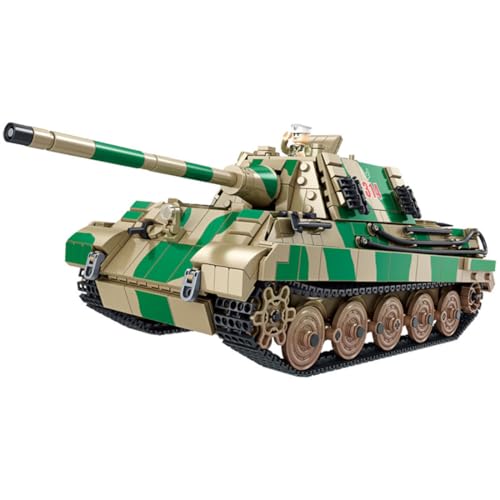 Tiger Panzer Bausteine Bausatz, WW2 Militär Panzer Klemmbausteine Modell Set, Panzer Baukonstruktions Spielzeug Set (Tiger-Jagd) von MASUSE