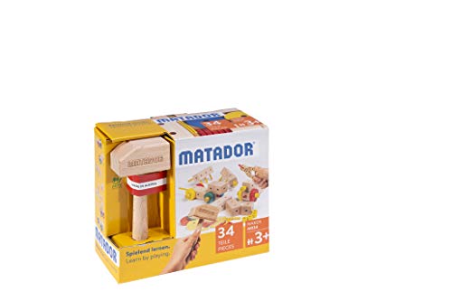 Matador 21034 M034 Baukasten, ab 3 Jahren, Holzfarben, Bunt von MATADOR