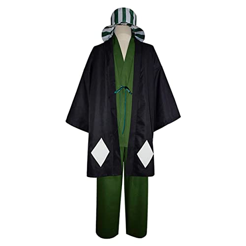 Anime Herren Urahara Kisuke Cosplay Kostüm Kimono Uniform Mit Hut Halloween,Green-L von MAVNES