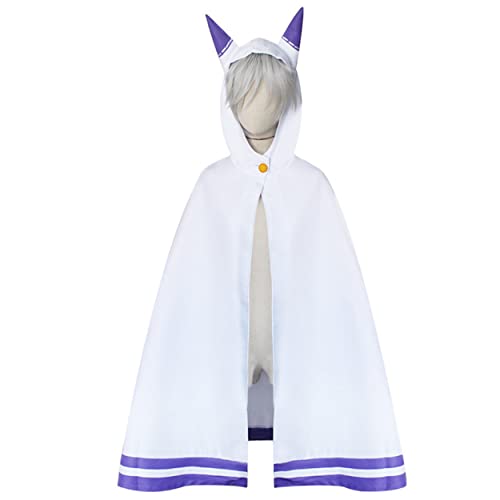 MAVNES Anime Emilia Cosplay Kostüm Katze Ohren Cloak Cape Halloween,White-L von MAVNES