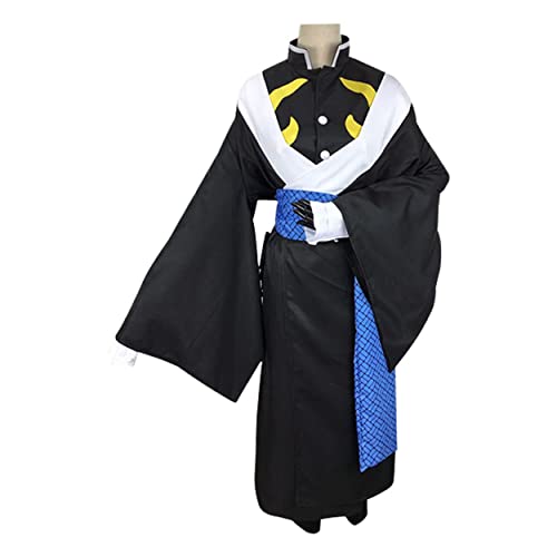 MAVNES Anime Kaigaku Cosplay Kostüme Kimono Long Robe Halloween Party Full Set,Black-XL von MAVNES