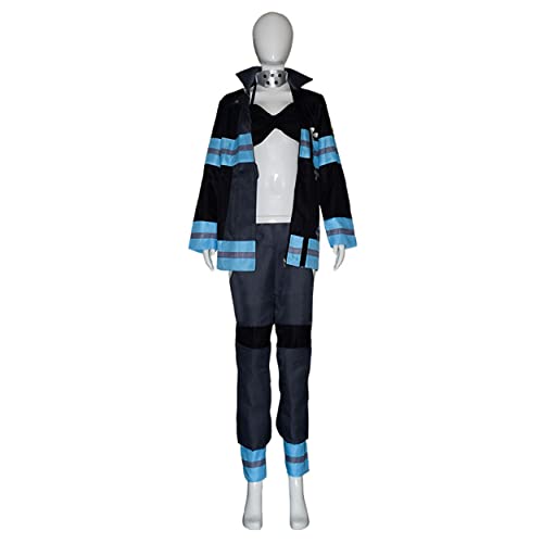 MAVNES Anime Womens Kotatsu Tamaki Cosplay Kostüm Halloween Fire Force Team Uniform,Black-L von MAVNES