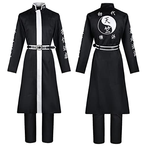 MAVNES Haitani Cosplay Kostüm Black Jacket Cloak Suit Belts Halloween Party Uniforms,Black-XS von MAVNES