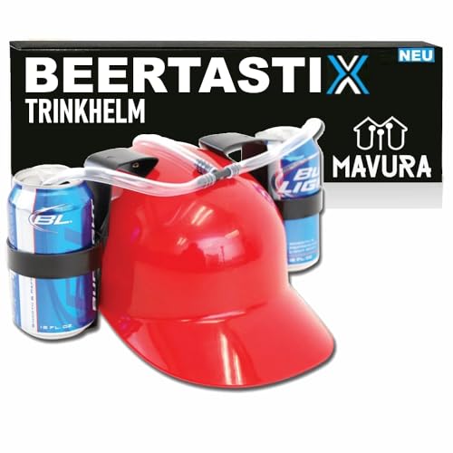 MAVURA BEERTASTIX Trinkhelm Party Bierhelm Getränkehalter Getränkehelm von MAVURA