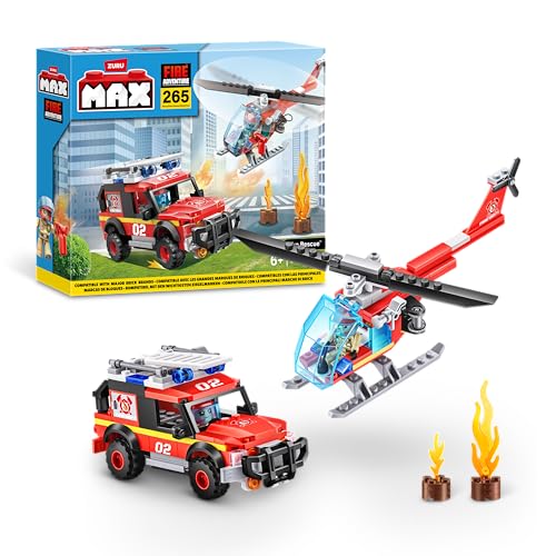 MAX Adventure Fire Rescue Playset (245 Pieces) Building Bricks Toys for Kids 5+ Create Vehicles and More UNbox Discover, Major Brand Compatible von Max Build More