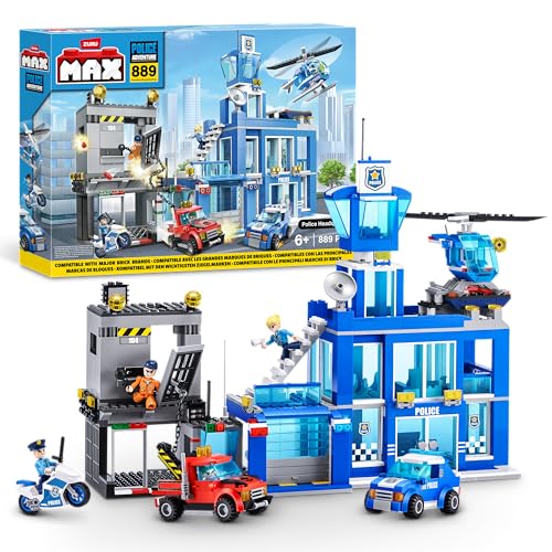 Max Build More 83162 (889 Teile) Police Headquarters MAX Adventure Spielset Polizeizentrale Bausteine Spielzeug für Kinder ab 5 Jahren Fahrzeuge Auspacken Entdecken von Max Build More