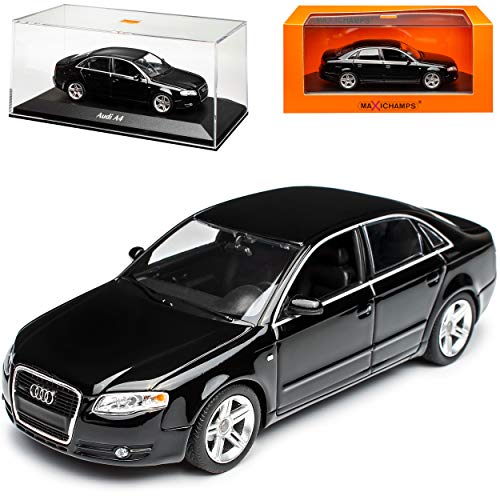 MAXICHAMPS A*U*D*I A4 B7 Limousine Schwarz 2004-2008 1/43 Minichamps Modell Auto mit individiuellem Wunschkennzeichen von MAXICHAMPS