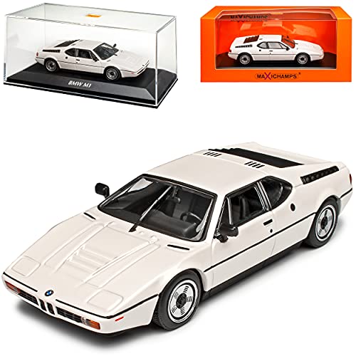 MAXICHAMPS B-M-W M1 E26 Coupe Weiss 1978-1981 1/43 Minichamps Modell Auto mit individiuellem Wunschkennzeichen von MAXICHAMPS