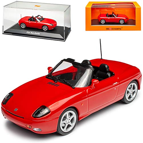 MAXICHAMPS FIAT Barchetta Type 183 Cabrio Rot 1995-2005 1/43 Minichamps Modell Auto mit individiuellem Wunschkennzeichen von MAXICHAMPS