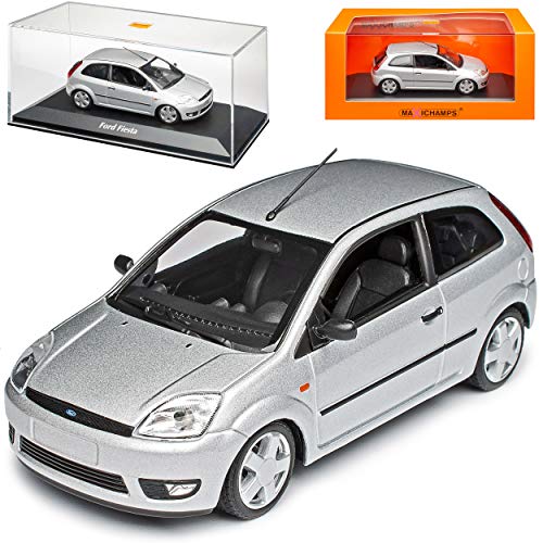 MAXICHAMPS Ford Fiesta 3 Türer Silber 6. Generation 2001-2008 1/43 Minichamps Modell Auto mit individiuellem Wunschkennzeichen von MAXICHAMPS