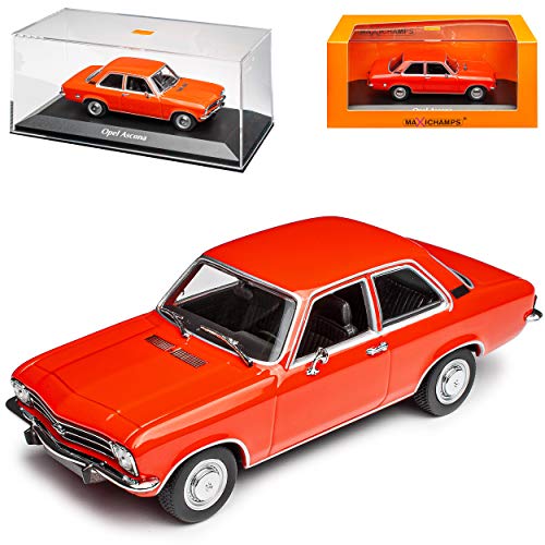 MAXICHAMPS Opel Ascona A Rot 3 Türer 1970-1975 1/43 Minichamps Modell Auto mit individiuellem Wunschkennzeichen von MAXICHAMPS