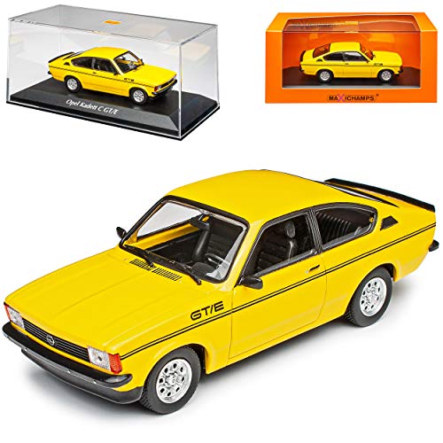 MAXICHAMPS Opel Kadett C GT/E 3 Türer Coupe Gelb 1973-1979 1/43 Minichamps Modell Auto mit individiuellem Wunschkennzeichen von MAXICHAMPS