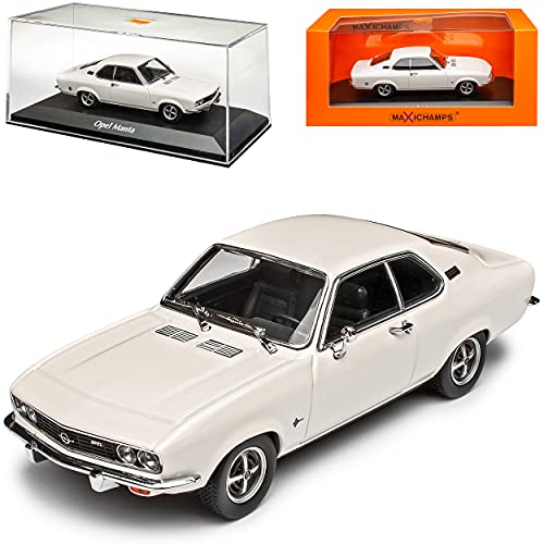 MAXICHAMPS Opel Manta A Coupe Weiss 1970-1975 1/43 Minichamps Modell Auto mit individiuellem Wunschkennzeichen von MAXICHAMPS