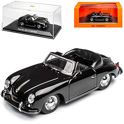 MAXICHAMPS Porsche 356 A Cabrio Schwarz 1955-1959 1/43 Minichamps Modell Auto mit individiuellem Wunschkennzeichen von MAXICHAMPS