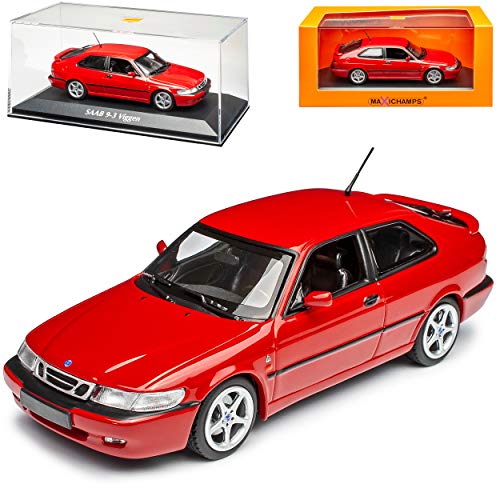 MAXICHAMPS Saab 9-3 YS3D Viggen Coupe Rot 1. Generation 1998-2003 1/43 Minichamps Modell Auto mit individiuellem Wunschkennzeichen von MAXICHAMPS