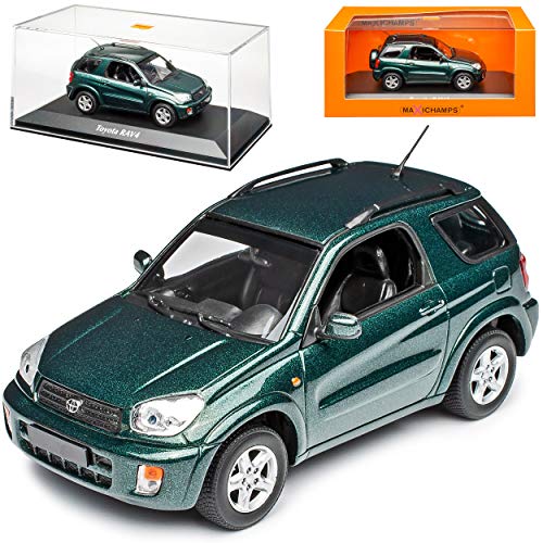 MAXICHAMPS Toyota RAV4 3 Türer Dunkel Grün Metallic 2. Generation 2000-2006 1/43 Minichamps Modell Auto mit individiuellem Wunschkennzeichen von MAXICHAMPS