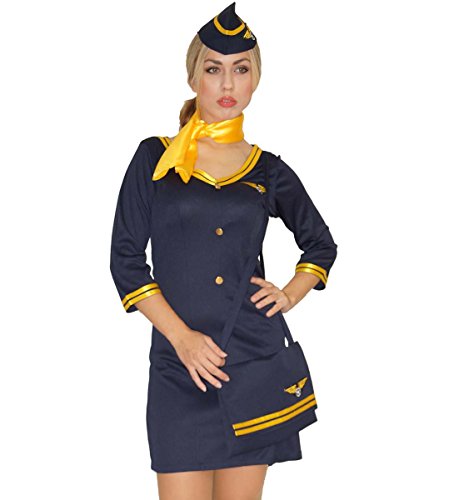 MAYLYNN 14142 - Kostüm Stewardess Flugbegleiterin mit Tasche, Größe:L von MAYLYNN