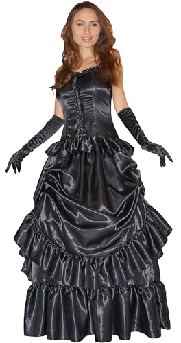 MAYLYNN Vampirkostüm Kostüm Vampirin Halloween Damen Barock mit Handschuhen Heloise – schwarz, Gr. L von MAYLYNN