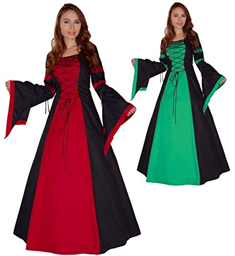 MAYLYNN Mittelalter Kleid Gewand Keyla - Baumwolle grün - LARP, Größe:S von MAYLYNN