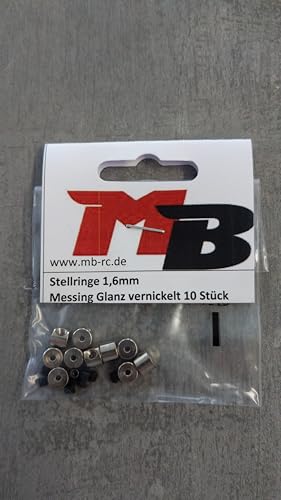 MB-Modellbau Berthold Stellringe 1,6-2,1-2,5-3,1-4,1-5,1 oder 6,1 mm Messing Vernickelt 10 Stück (1,6 mm) von MB-Modellbau Berthold