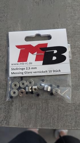 MB-Modellbau Berthold Stellringe 1,6-2,1-2,5-3,1-4,1-5,1 oder 6,1 mm Messing Vernickelt 10 Stück (2,6 mm) von MB-Modellbau Berthold