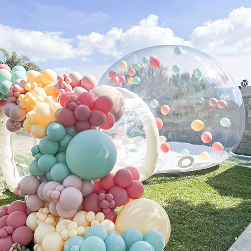 Bubble House Aufblasbare Blase Zelt Camping Kuppel Outdoor Transparent PVC Bubble House Mit Gebläse Kinderparty Transparente Kuppel Ballon Garten Mit Tunnel,10Ft von MBCEYLSTUB