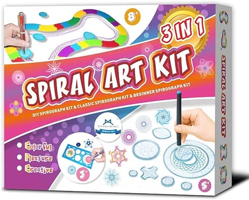 MC CHENMEI® 3-in-1-Spirograph-Set enthält Anfänger-Spirograph-Set, klassisches Spirograph-Set, DIY-Farbspur-Spirograph-Set, Geschenk für Kinder von MC CHENMEI