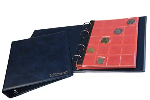 MC.Sammler Münzalbum für Münzen Aufbewahrung - 221 Taschen - Sammelalbum für Sammler - Album für Sammlermünzen - Diverse Münzen von Großen bis Kleinen Euro Münzen - Blau MC.Sammler Münzalbum für Münzen Aufbewahrung - 221 Taschen - Sammelalbum für Sammler - Album für Sammlermünzen - Diverse Münzen von Großen bis Kleinen Euro Münzen - Blau von MC.Sammler