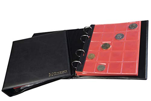 MC.Sammler Münzalbum für Münzen Aufbewahrung - 221 Taschen - Sammelalbum für Sammler - Album für Sammlermünzen - Diverse Münzen von Großen bis Kleinen Euro Münzen - Schwarz MC.Sammler Münzalbum für Münzen Aufbewahrung - 221 Taschen - Sammelalbum für Sammler - Album für Sammlermünzen - Diverse Münzen von Großen bis Kleinen Euro Münzen - Schwarz von MC.Sammler