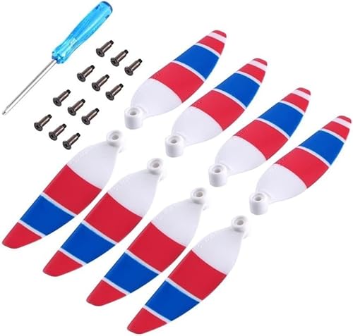 Buntes Ersatzpropeller-Zubehör für Drohne 4726F, kompatibel mit Mini 2, 8 Stück Ersatzteile Combo(RED Blue White) von MCHkR