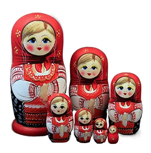 MCLIUJIA Russische Matroschka Puppen Matroschka 7 Stück Kreative Handgefertigte Holzpuppe Geburtstagsgeschenk Nistpuppe Nistpuppen Russische von MCLIUJIA