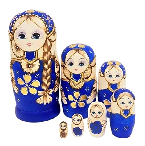 MCLIUJIA Russische Matroschka Puppen Satz Von 7 Stück Russischen Nesting Dolls Holz Matrjoschka Spielzeug Geschenk Home Decoration Nistpuppen Russische von MCLIUJIA