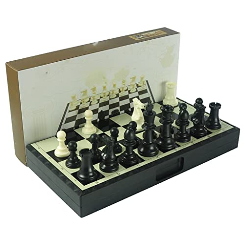 Schachbrett Schach Plastikschach Set mit faltender Schachbrett, Schachfiguren & Aufbewahrungs-Boxchess-Brettspiel Schachspiel Set von MCLIUJIA