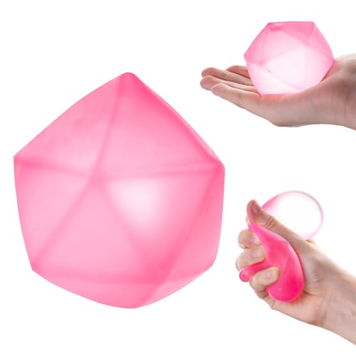 MCPINKY Ice Cube Stress Ball, Sensory Fidget Toy Squeeze Ball Malt Sugar Ball for Kids School Office Pink von MCPINKY