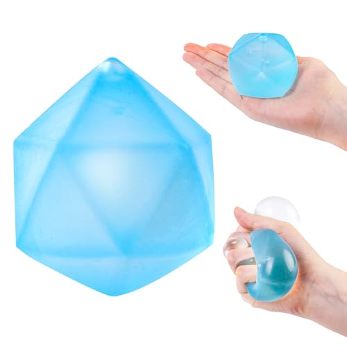 MCPINKY Ice Cube Stressball, sensorisches Fidget-Spielzeug, blauer Malzzuckerball, Quetschball für Kinder, Schule, Büro von MCPINKY