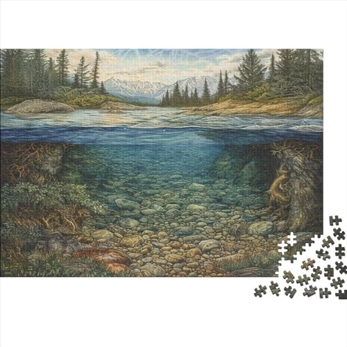 Berge und Wasser Holzpuzzle 1000-Stücke Für Erwachsene Landschaft Schwieriges Puzzle Lernspiel Wohnkultur von MCSQAEEZE