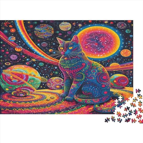 Cat Hölzernes Puzzles Für Die Ganze Familie 1000 Teile Pets Stressabbau Geschenke Einzigartige Heimdekoration 1000pcs (75x50cm) von MCSQAEEZE