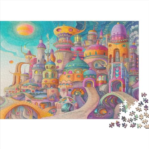 Colourful Hölzernes Puzzles Für Erwachsene 1000 Teile Beautiful Herausforderndes Spiel Tolles Geschenk Einzigartige Heimdekoration 1000pcs (75x50cm) von MCSQAEEZE