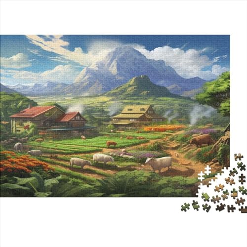 Cow and Sheep Countryside Hölzernes Nachhaltiges Puzzle Für Erwachsene 1000 Teile Countryside Herausforderung Spielzeug Heimdekoration Puzzle 1000pcs (75x50cm) von MCSQAEEZE