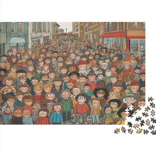 Crowded Space Hölzernes Nachhaltiges Puzzle Für Die Ganze Familie 300 Teile Space Puzzle Lernspiele Geschenke Einzigartige Heimdekoration 300pcs (40x28cm) von MCSQAEEZE