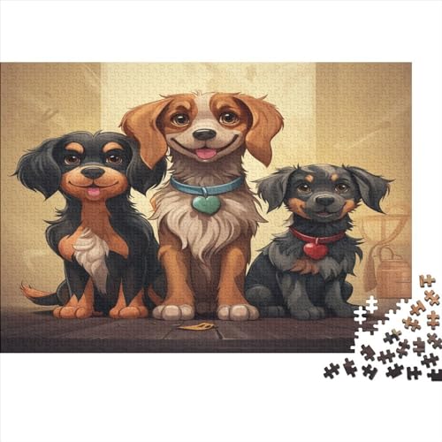 Dog Hölzernes Jigsaw Puzzles Für Die Ganze Familie 1000 Teile Cute Stressabbau Tolles Geschenk Einzigartige Heimdekoration 1000pcs (75x50cm) von MCSQAEEZE