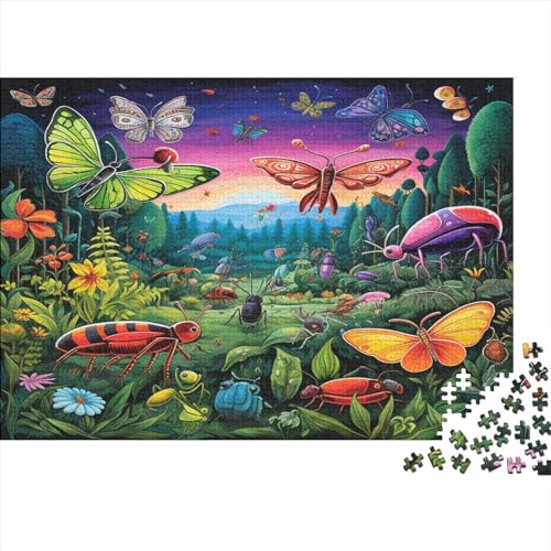 Insects Hölzernes Jigsaw Puzzles Für Die Ganze Familie 1000 Teile Beetles Herausforderung Spielzeug Tolles Geschenk Heimdekoration Puzzle 1000pcs (75x50cm) von MCSQAEEZE