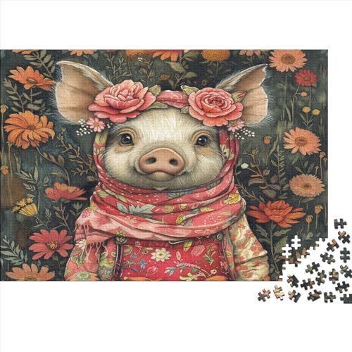 Pig Hölzernes Nachhaltiges Puzzle Für Die Ganze Familie 1000 Teile Animals Puzzle Lernspiele Heimdekoration Puzzle 1000pcs (75x50cm) von MCSQAEEZE