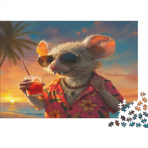 Yellow Rat Hölzernes Puzzles Für Die Ganze Familie 300 Teile Rat Herausforderung Spielzeug Tolles Geschenk Einzigartige Heimdekoration 300pcs (40x28cm) von MCSQAEEZE